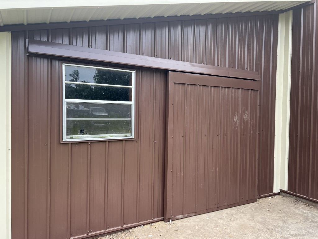 Metal building wall and door detail
